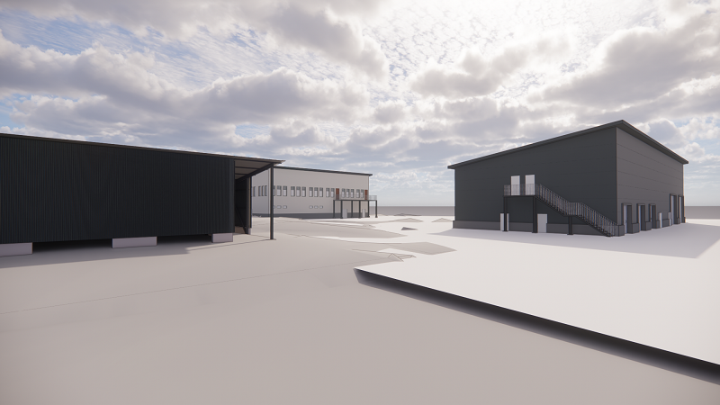 Bild som visar hur Fors nya avloppsreningsverk kommer se ut i framtiden.